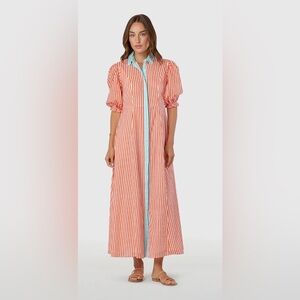 LIVRO- Rosie dress salmon stripe NWT